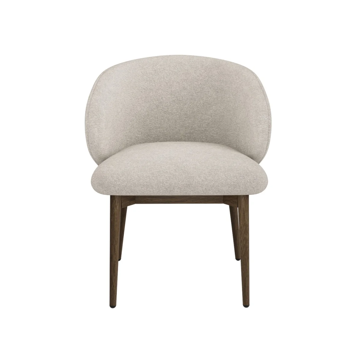 Walnut and Beige Upholstered Curved Dining Chair with Exposed Back - Kori – image 3