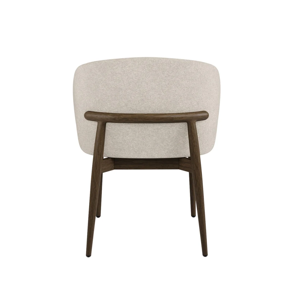 Walnut and Beige Upholstered Curved Dining Chair with Exposed Back - Kori – image 6