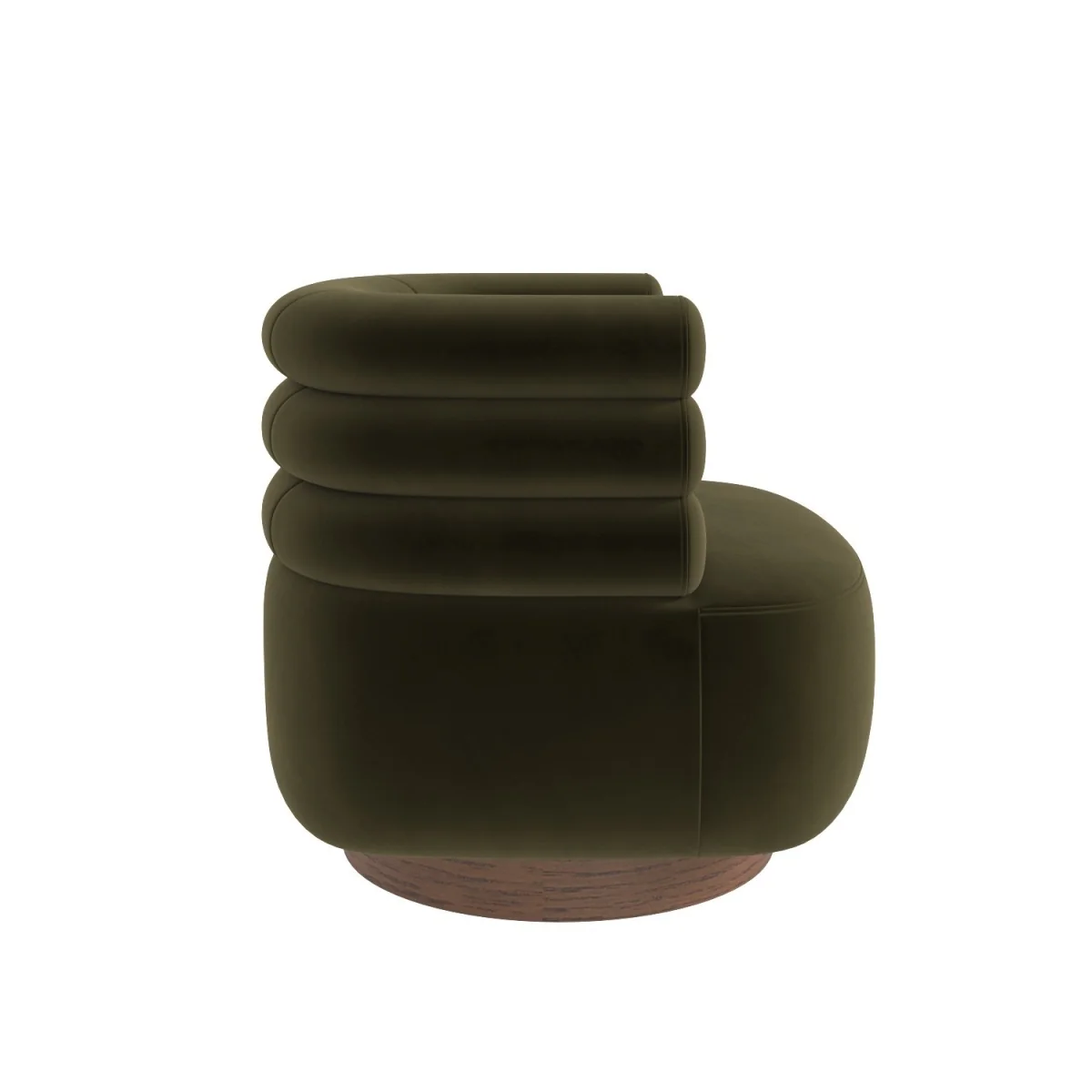 Green Velvet Modern Swivel Armchair - Zora – image 5