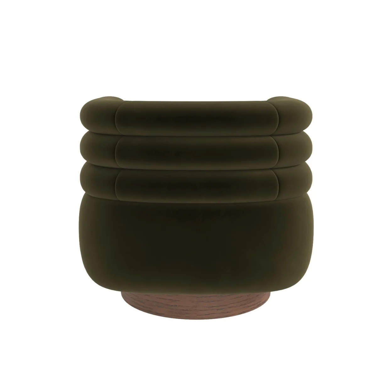 Green Velvet Modern Swivel Armchair - Zora – image 6