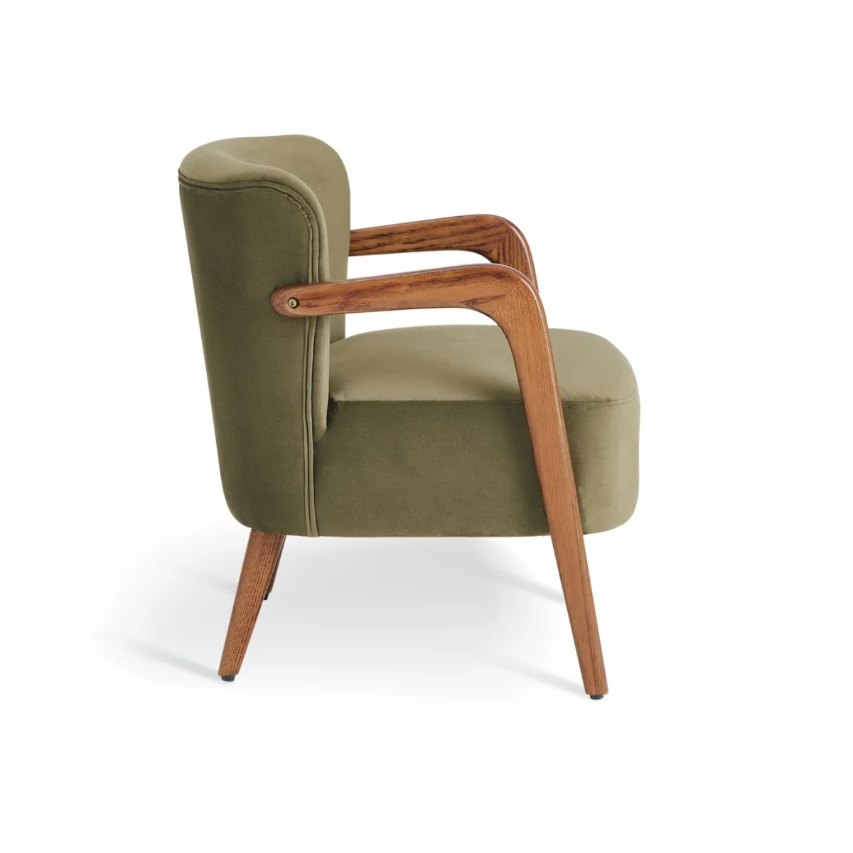Habitat Yanni II Velvet Accent Chair - Olive – image 5