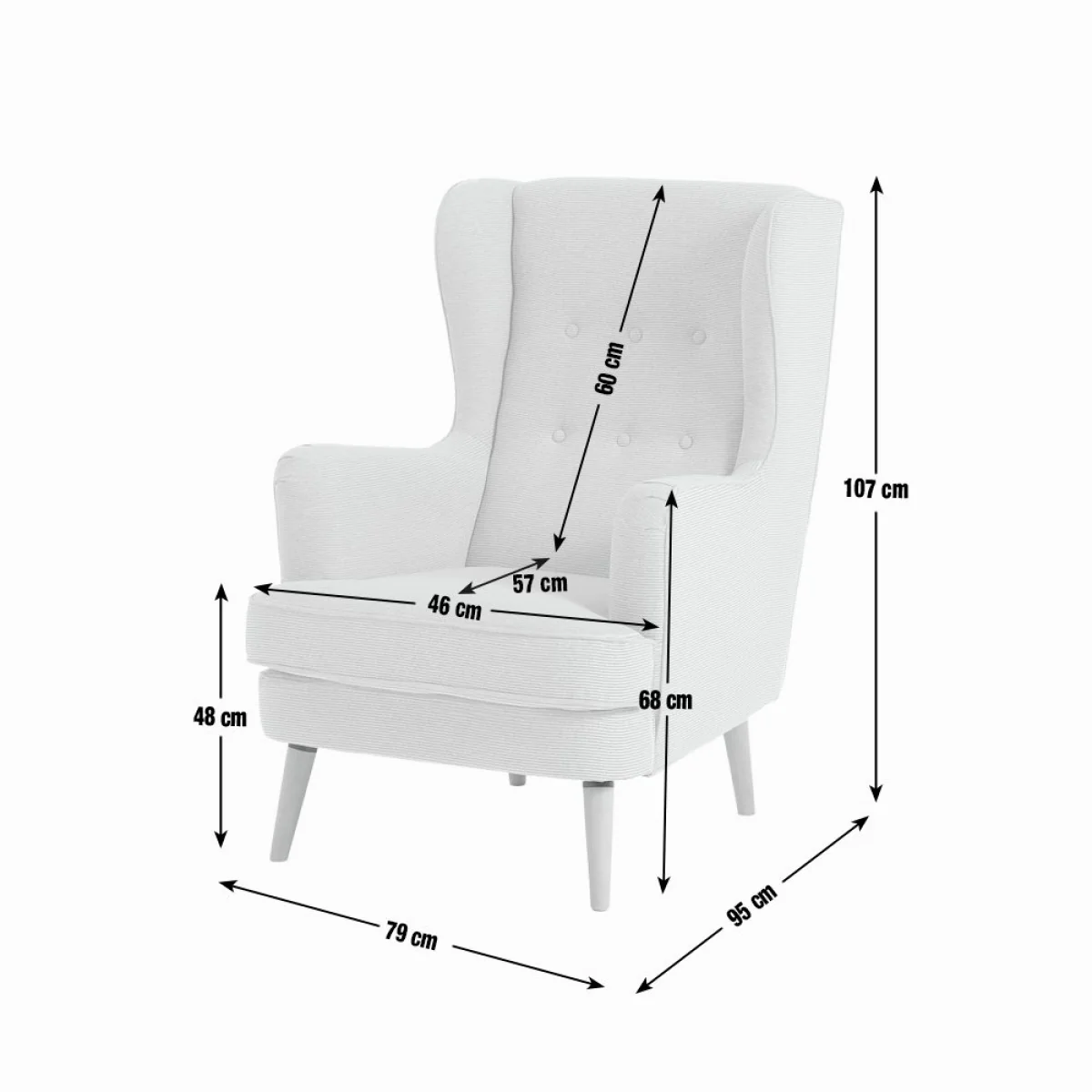 Habitat Callie Fabric Wingback Chair - Charcoal – image 6