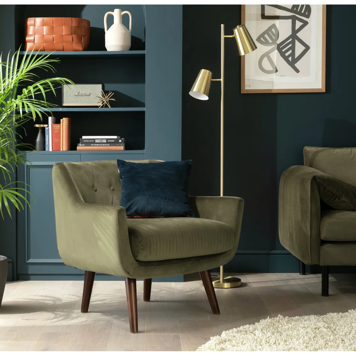 Habitat Nellie Fabric Chair - Moss Green – image 2