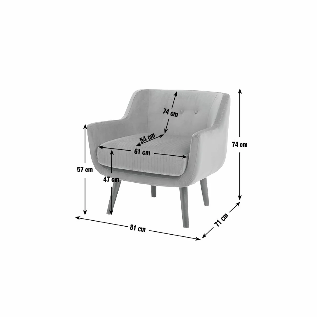 Habitat Nellie Fabric Chair - Moss Green – image 8