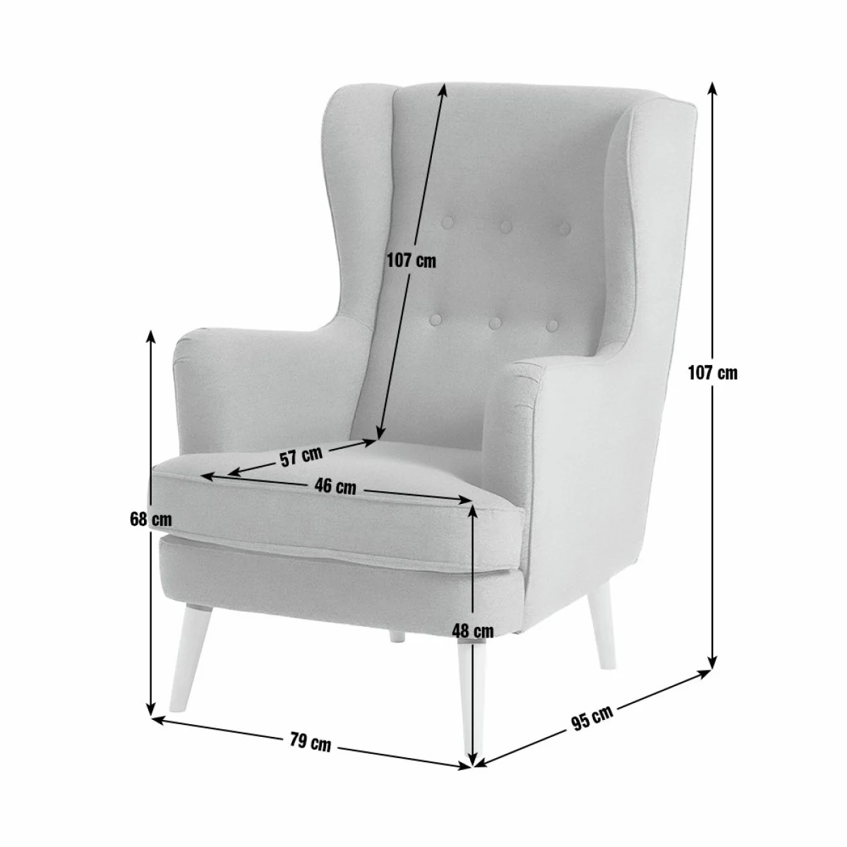 Habitat Callie Velvet Wingback Chair - Rust – image 9