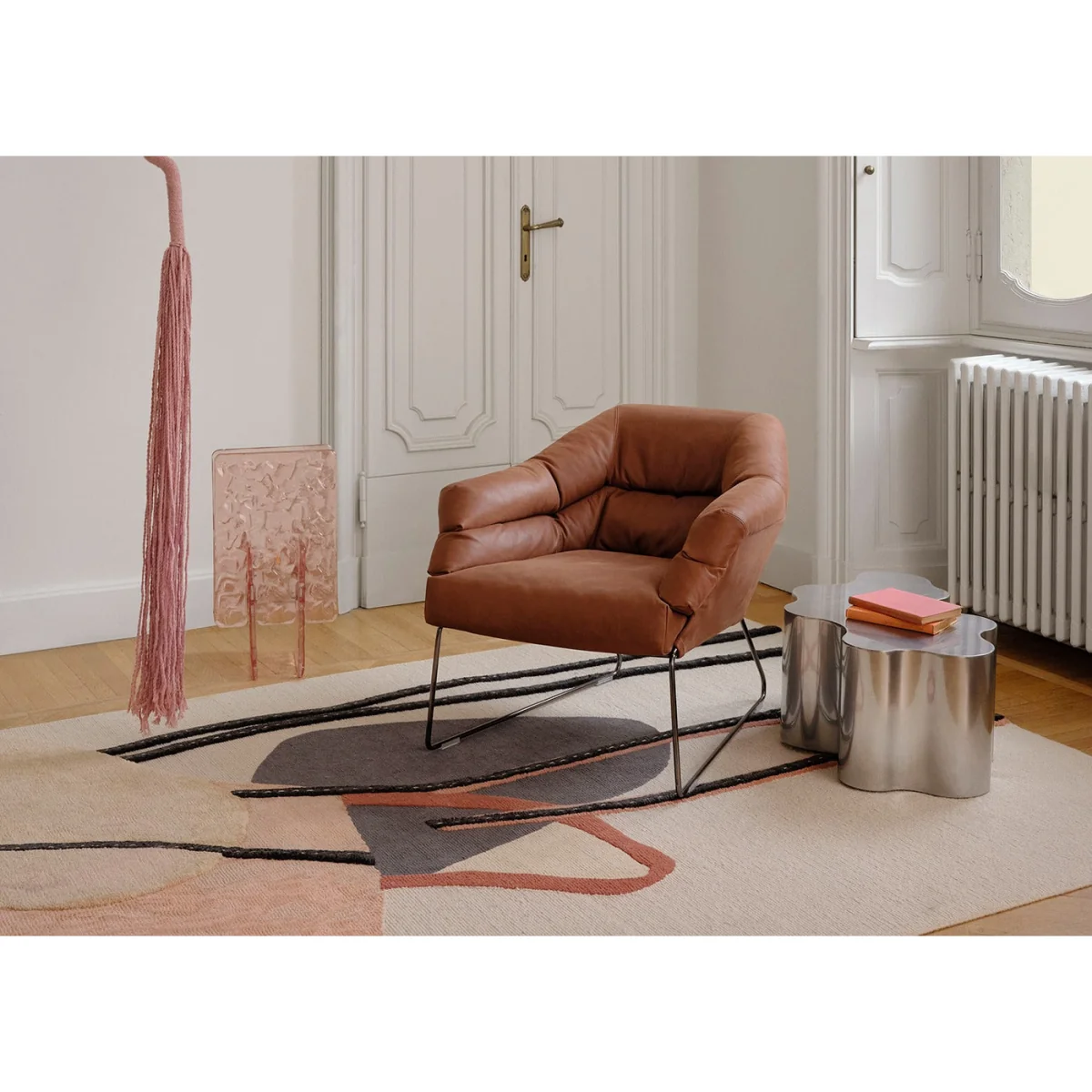 Saba Italia New York Line Armchair Leather Ocean Col.14 Black Nickel – image 2
