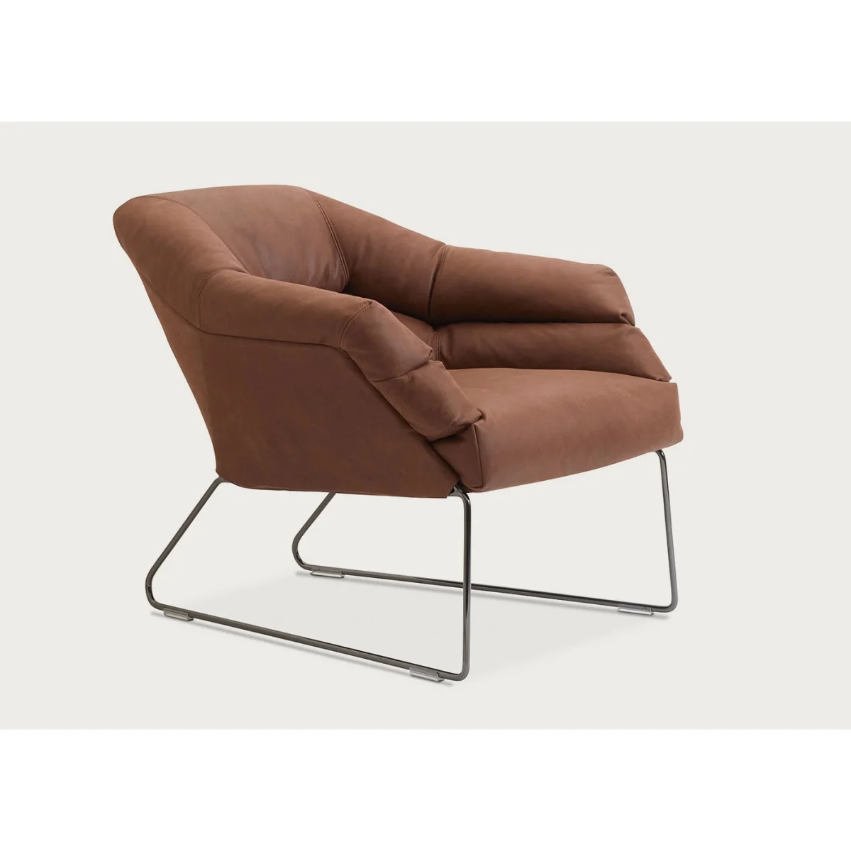 Saba Italia New York Line Armchair Leather Ocean Col.14 Black Nickel – image 3
