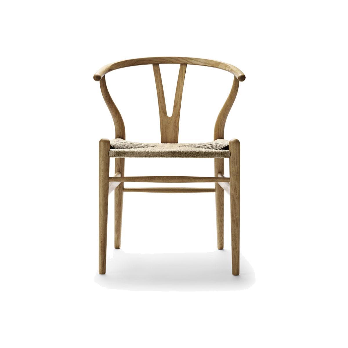 Carl Hansen & Son Wishbone Chair CH24 Smoked Oak Natural Paper Cord Seat - Heal's UK Furniture – image 1
