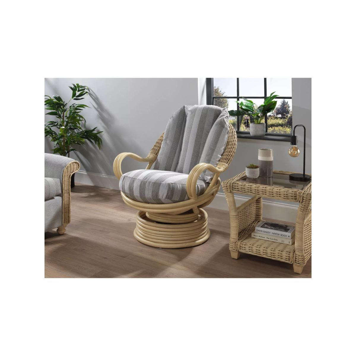 Desser Samford Rattan Swivel Chair, Grey – image 2