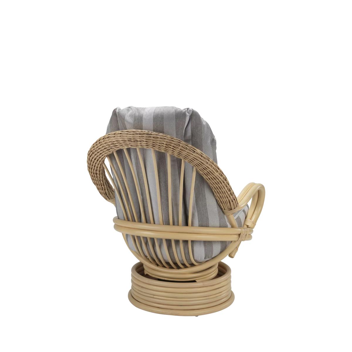 Desser Samford Rattan Swivel Chair, Grey – image 3