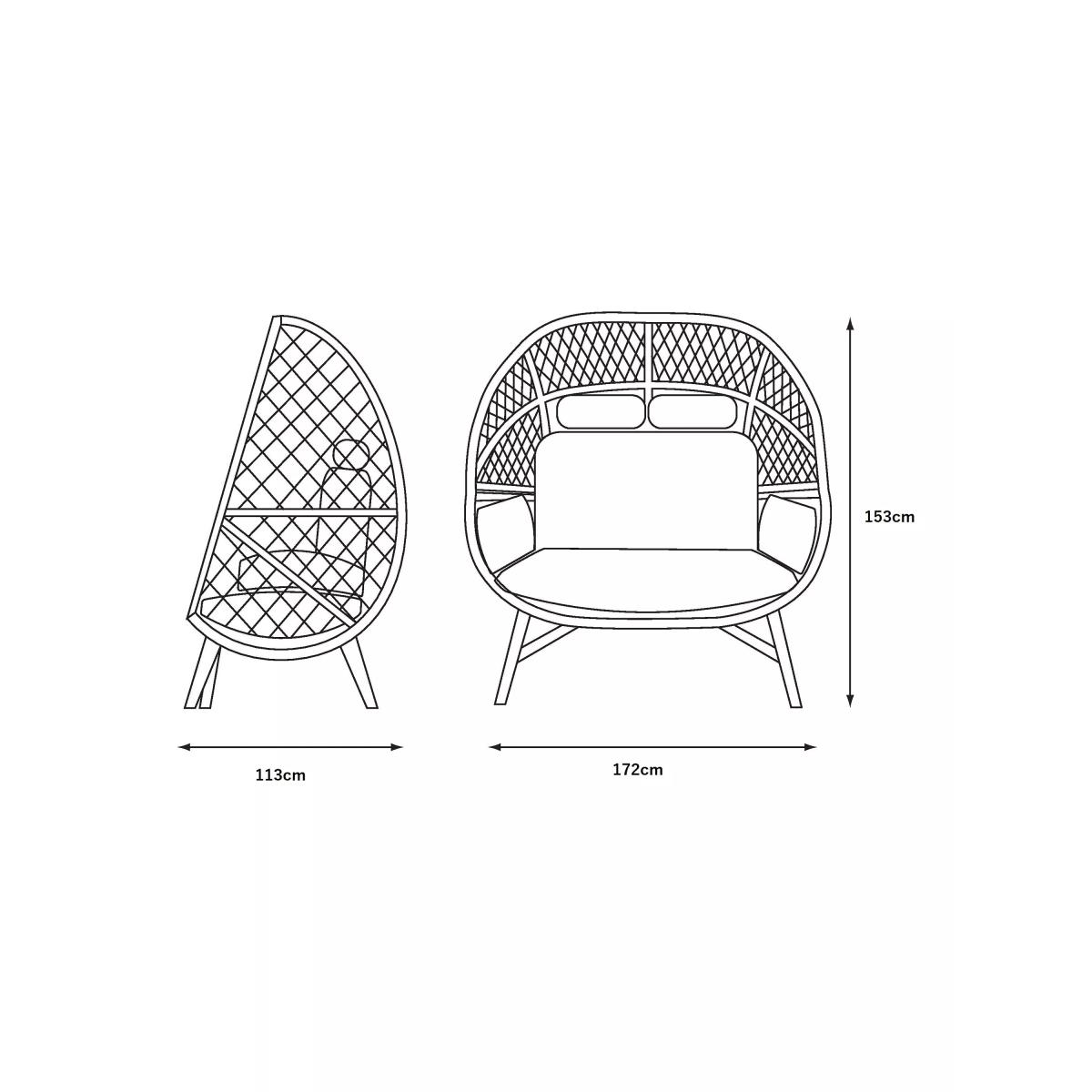 LG Outdoor Sarasota Garden Standing Double Egg Chair, Natural – image 4