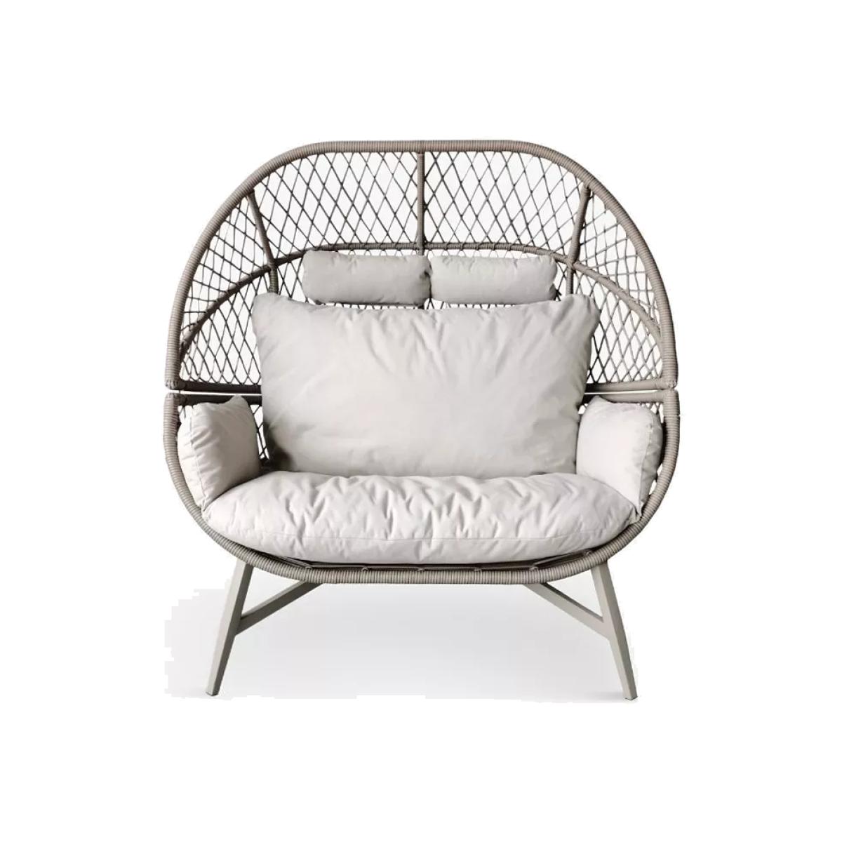 LG Outdoor Sarasota Garden Standing Double Egg Chair, Natural – image 1