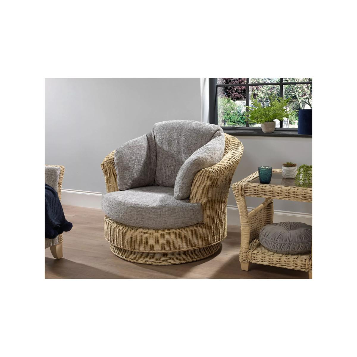 Desser Arlington Lyon Rattan Swivel Chair, Grey – image 2