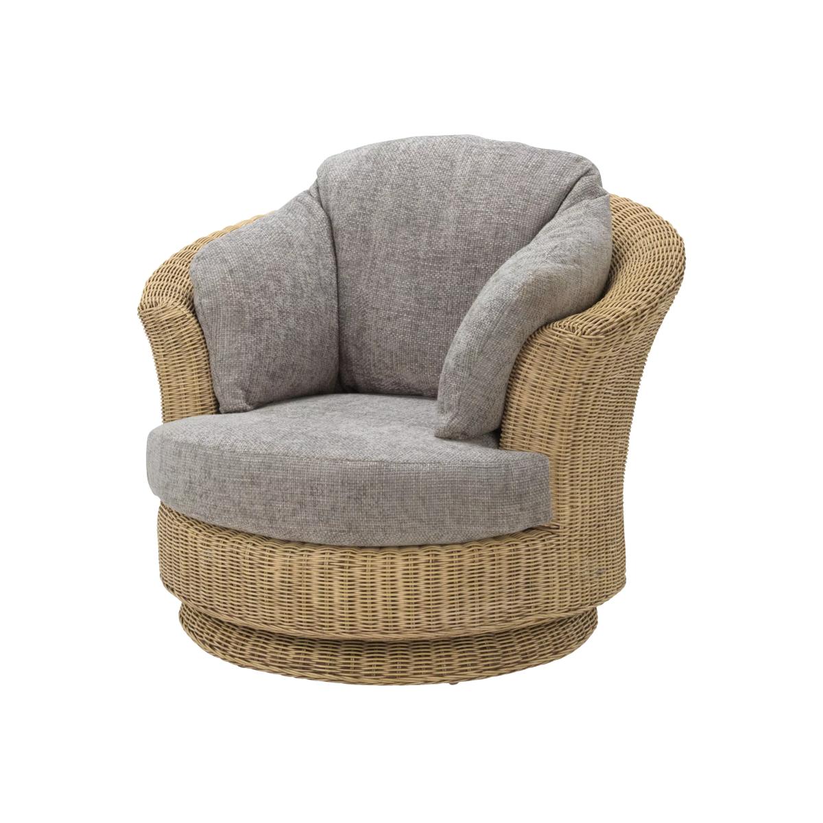Desser Arlington Lyon Rattan Swivel Chair, Grey – image 1