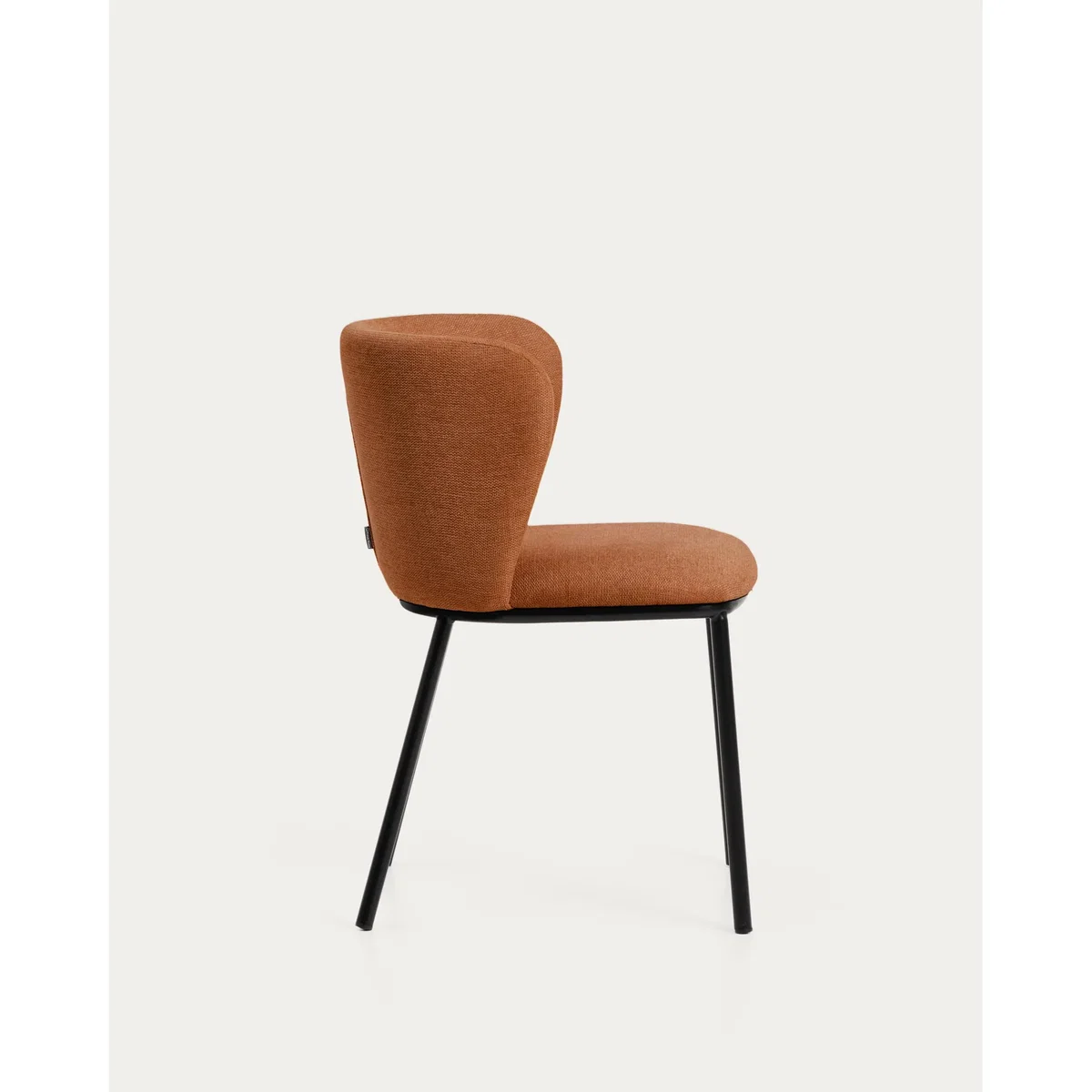 Ciselia flame-retardant terracotta thick chenille chair with black finish steel legs FSC Mix Credit – image 4