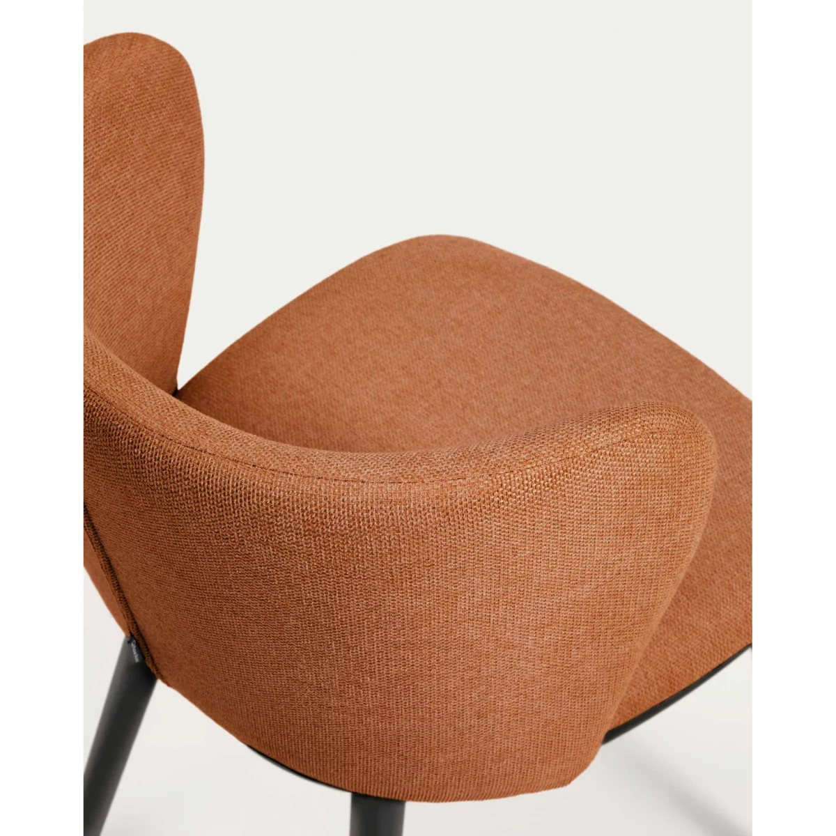 Ciselia flame-retardant terracotta thick chenille chair with black finish steel legs FSC Mix Credit – image 5