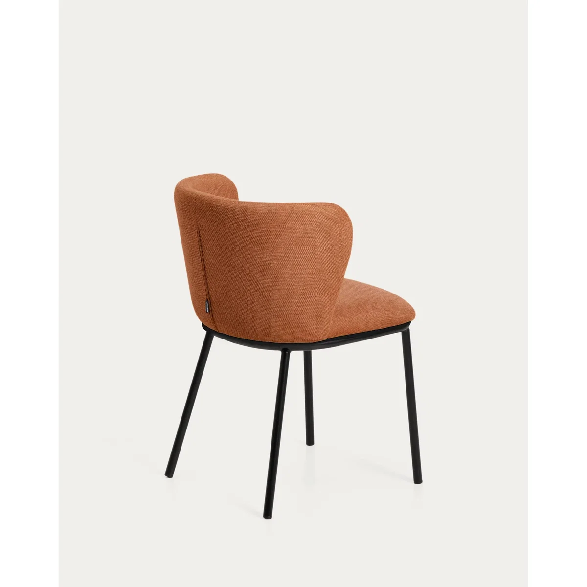 Ciselia flame-retardant terracotta thick chenille chair with black finish steel legs FSC Mix Credit – image 7