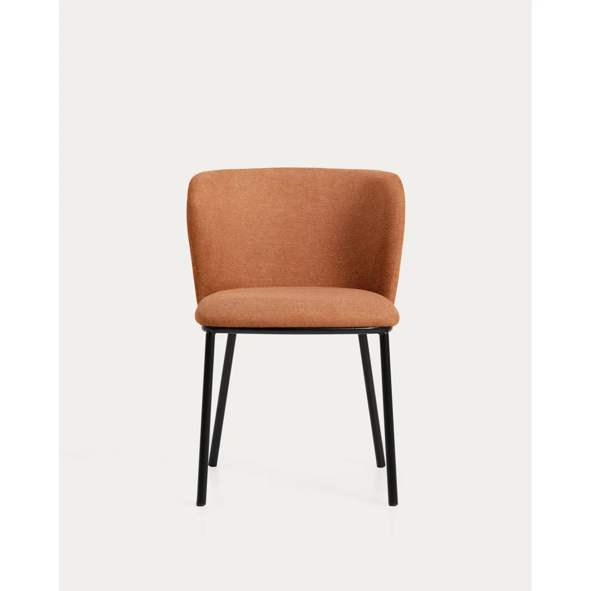 Ciselia flame-retardant terracotta thick chenille chair with black finish steel legs FSC Mix Credit – image 8