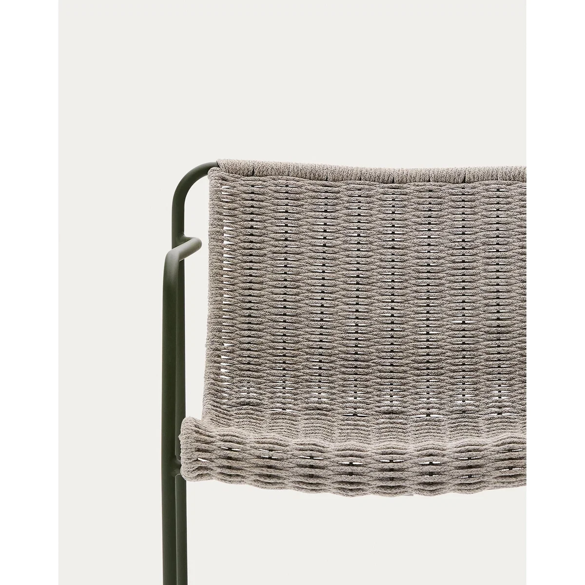 Maurina chair in green galvanised steel and ecru and grey rope cord – image 2