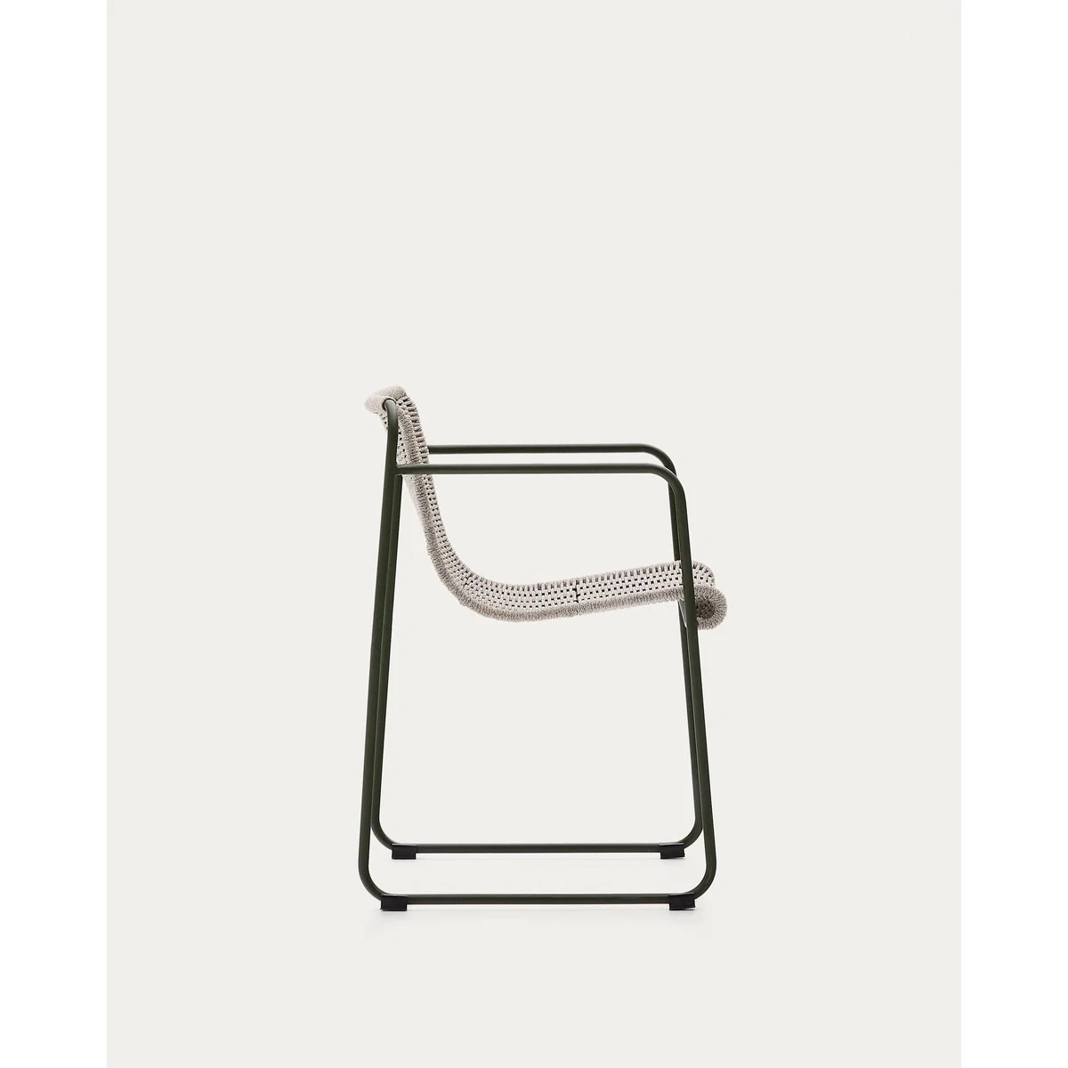 Maurina chair in green galvanised steel and ecru and grey rope cord – image 4