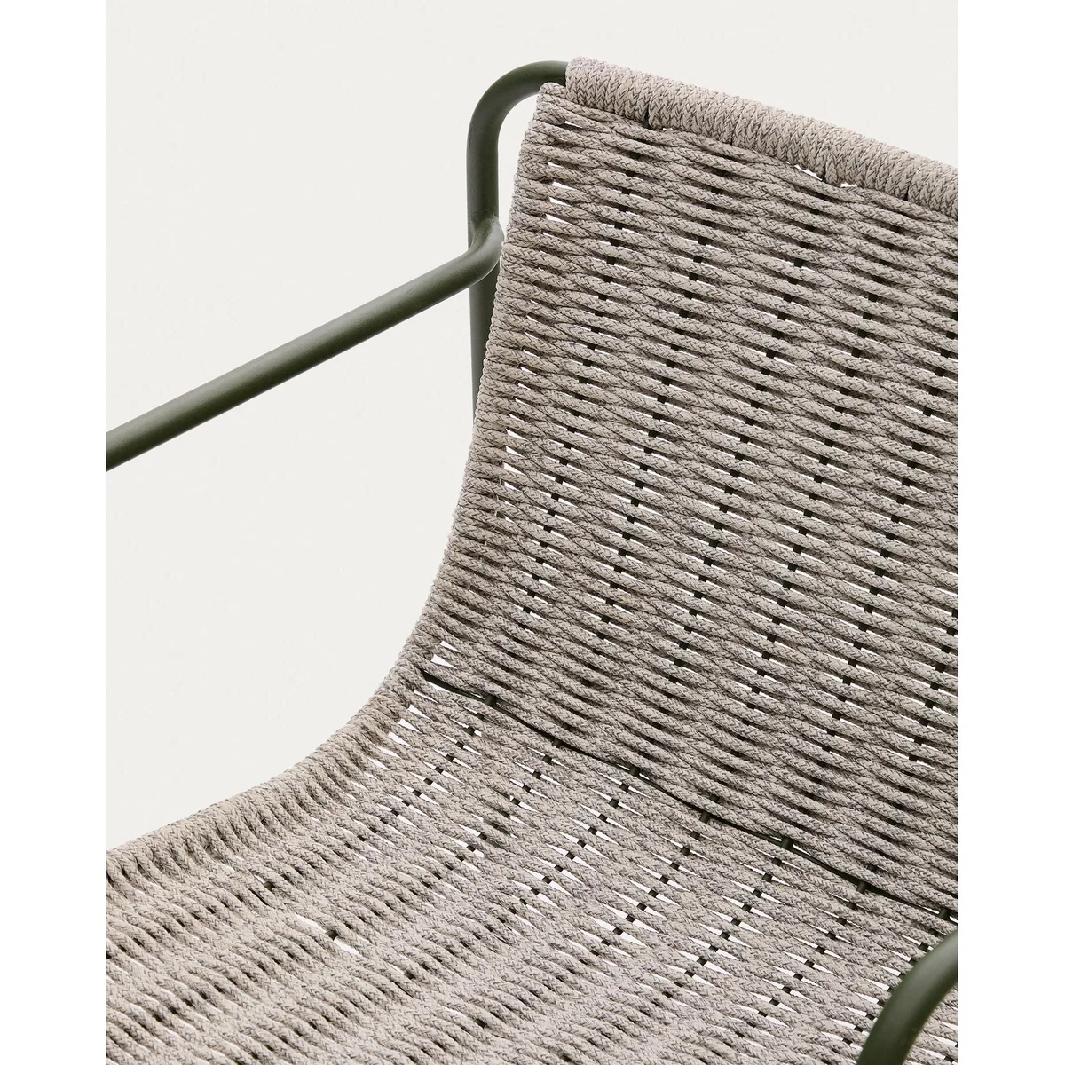 Maurina chair in green galvanised steel and ecru and grey rope cord – image 5