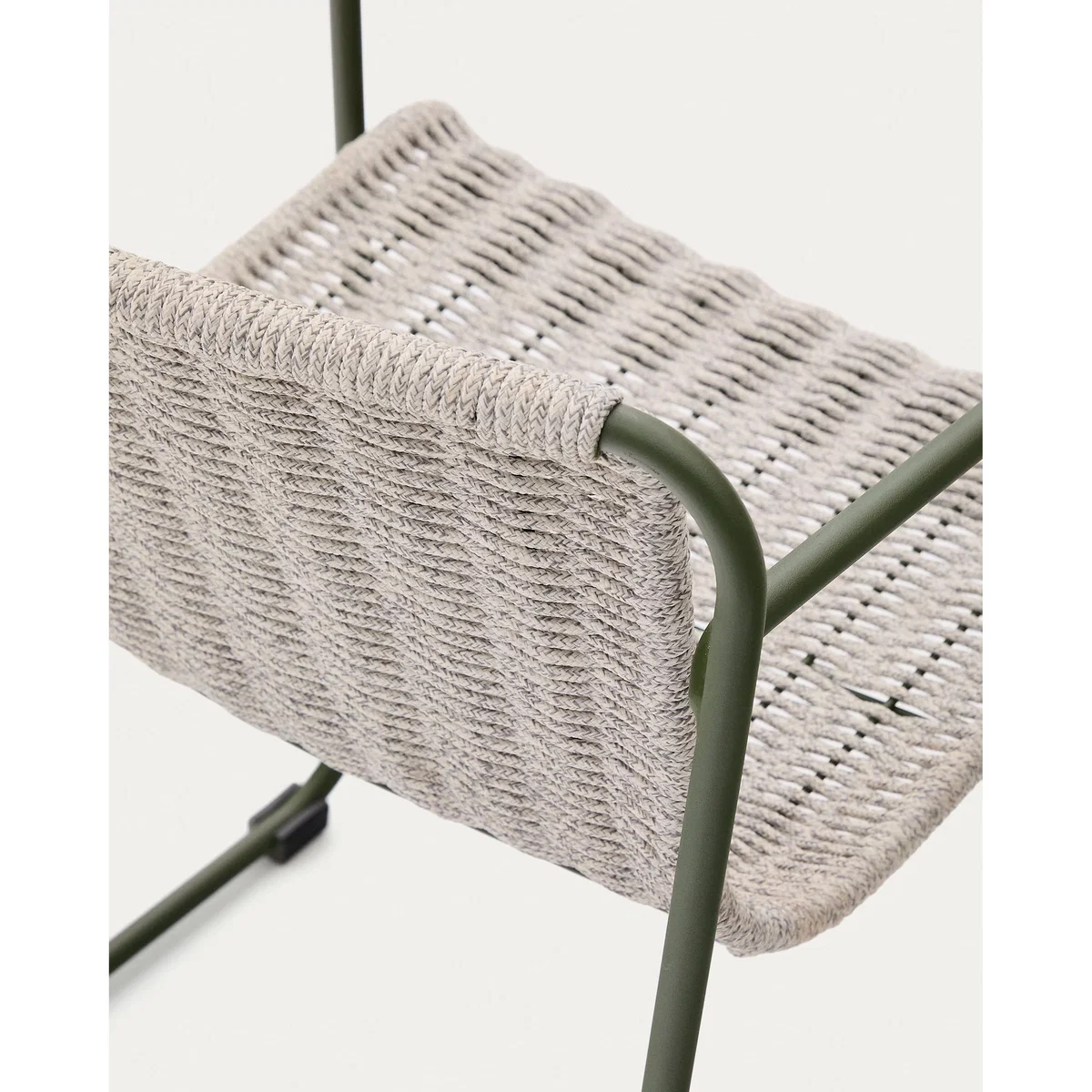 Maurina chair in green galvanised steel and ecru and grey rope cord – image 8