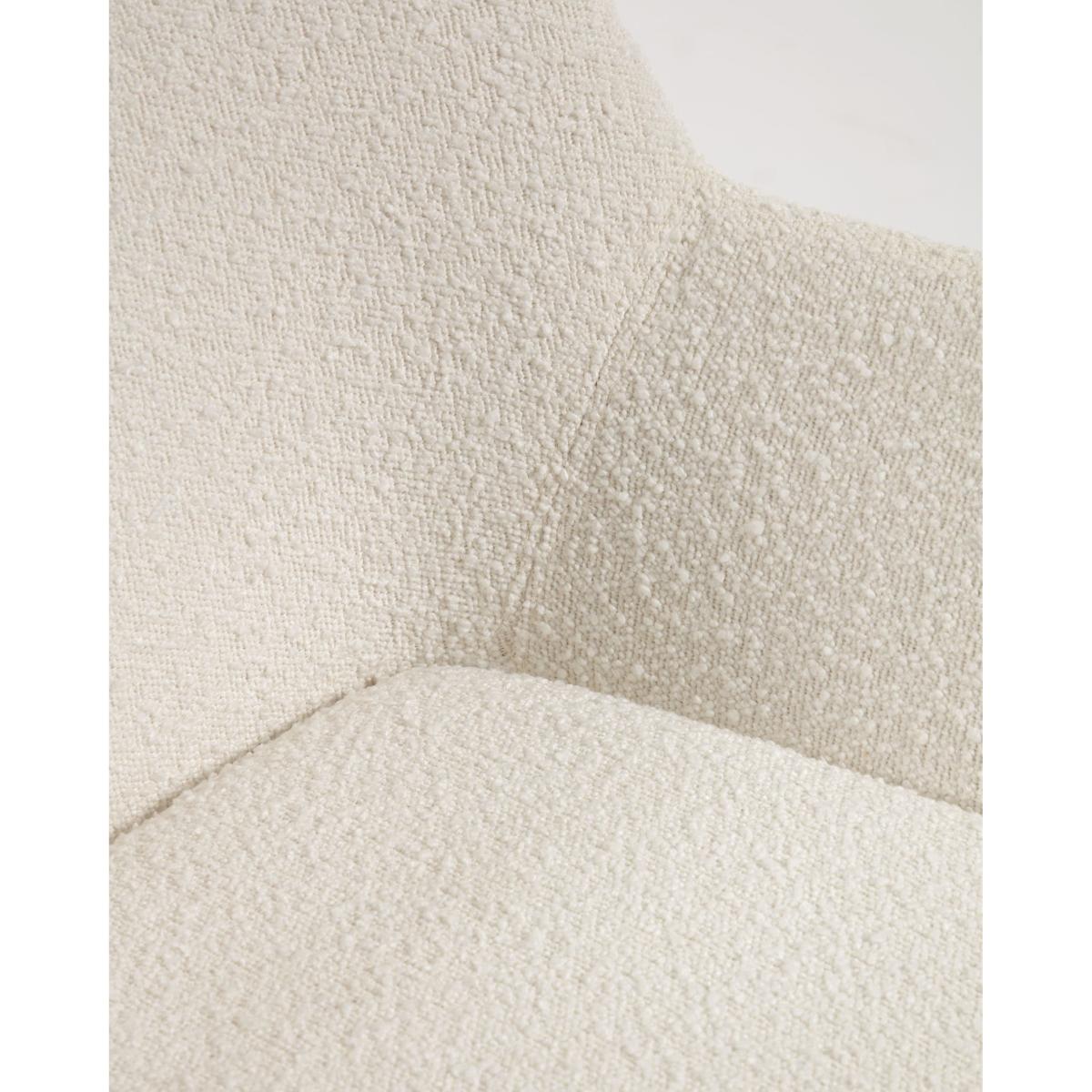 Konna chair in white fleece with solid ash wood legs in a natural finish FR – image 3