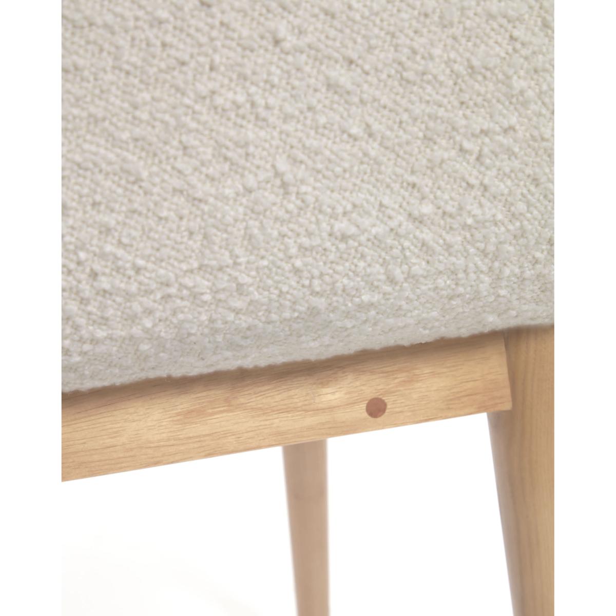 Konna chair in white fleece with solid ash wood legs in a natural finish FR – image 5
