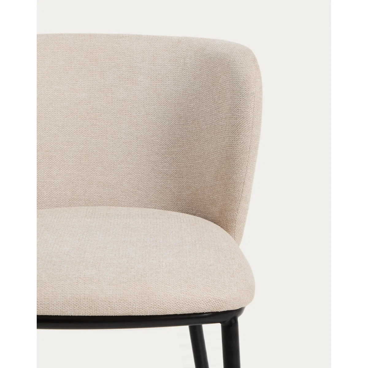 Ciselia flame-retardant chair beige chenille and solid ash wood natural tone finish FSC Mix Credit – image 2