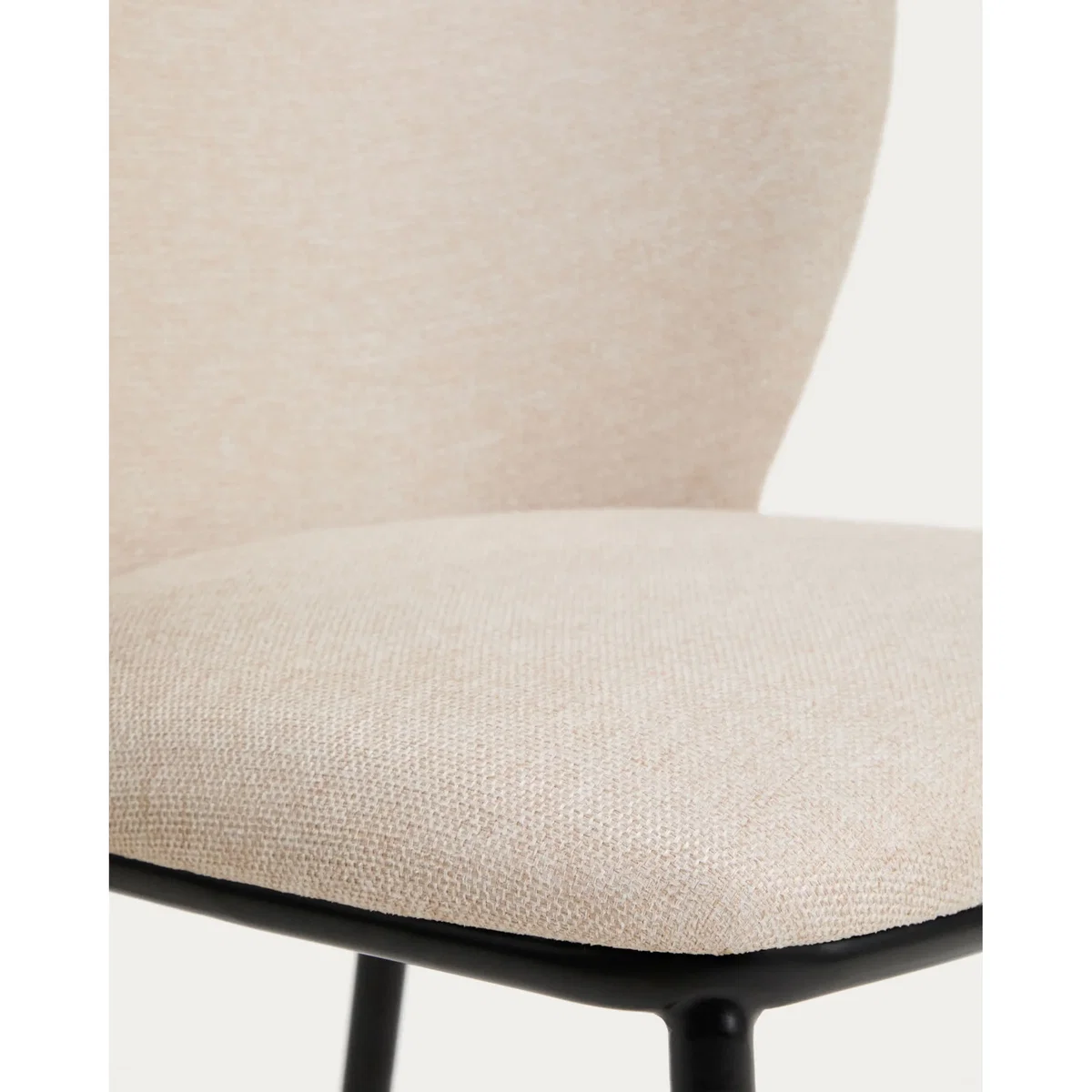 Ciselia flame-retardant chair beige chenille and solid ash wood natural tone finish FSC Mix Credit – image 3