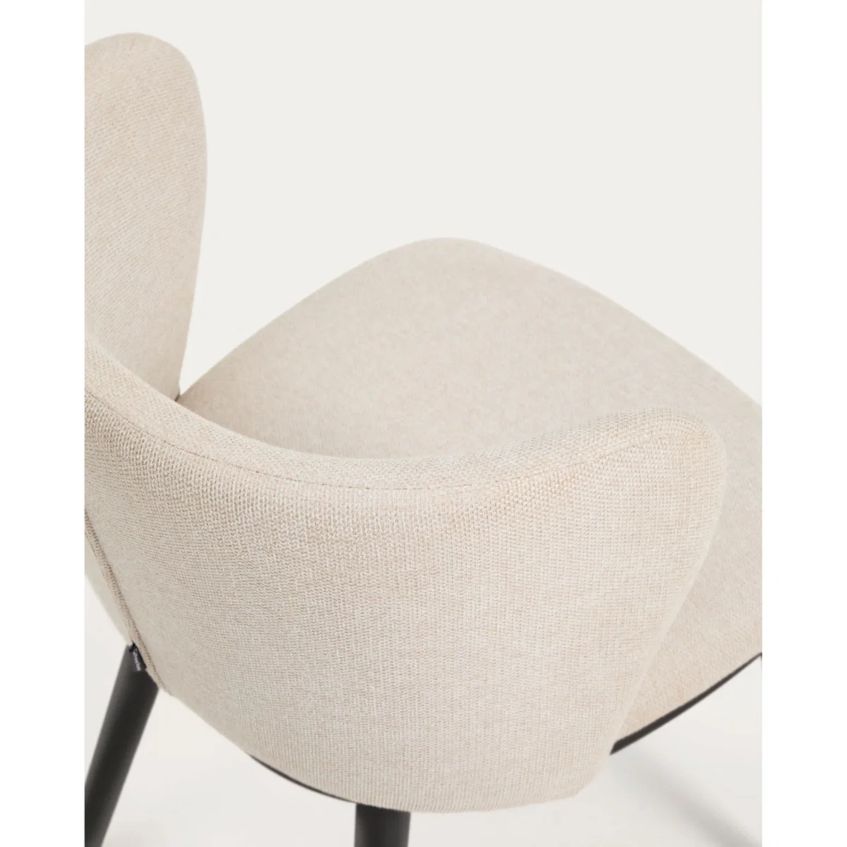 Ciselia flame-retardant chair beige chenille and solid ash wood natural tone finish FSC Mix Credit – image 5