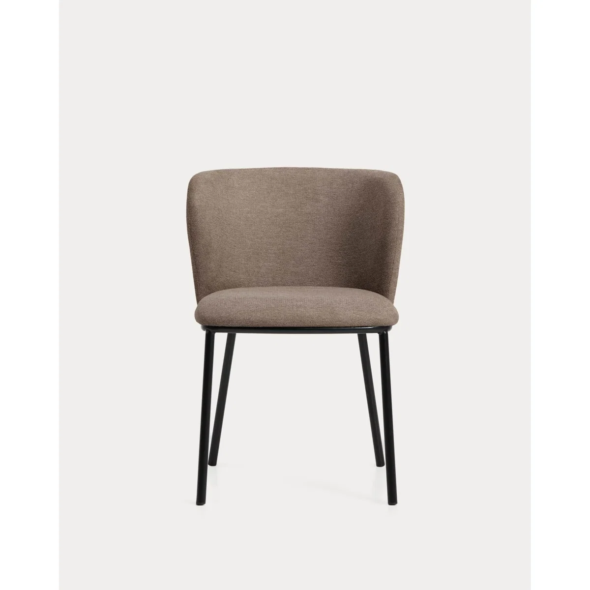Ciselia flame-retardant chair in light brown chenille and steel legs with black finish FSC Mix Credit – image 8