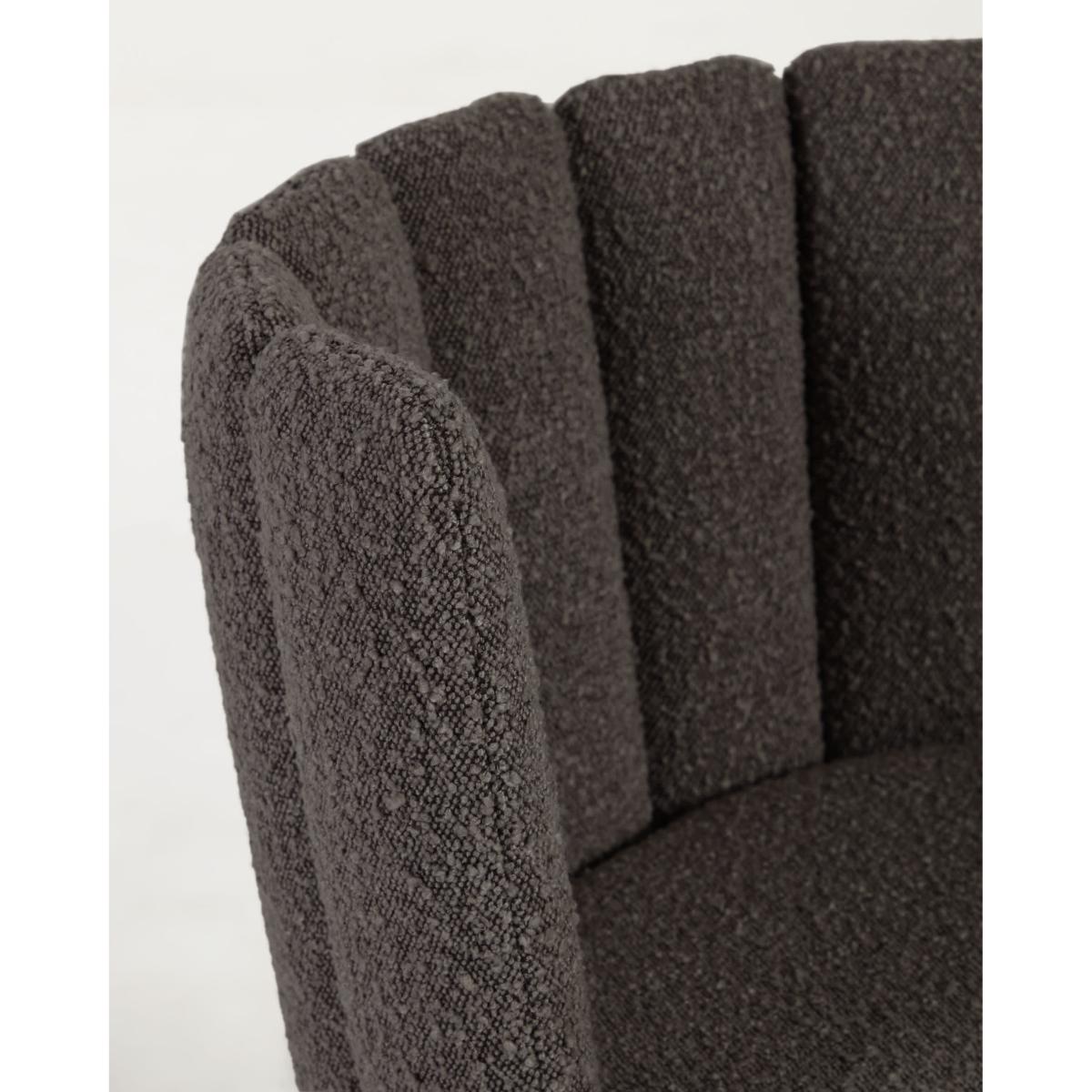 Aniela chair in black sheepskin and metal with black finish FR – image 3