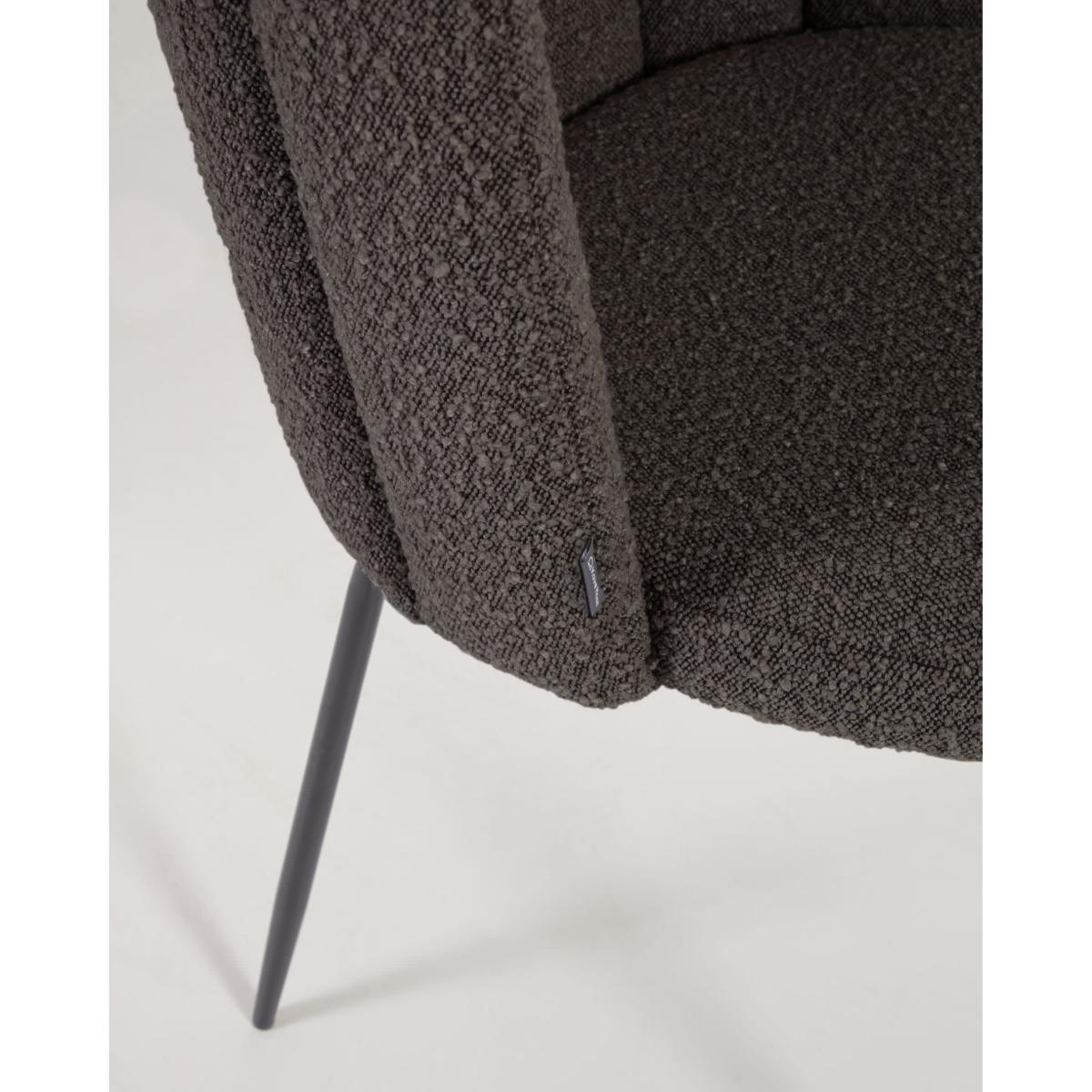 Aniela chair in black sheepskin and metal with black finish FR – image 4