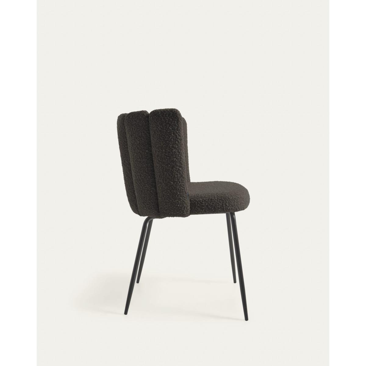 Aniela chair in black sheepskin and metal with black finish FR – image 5