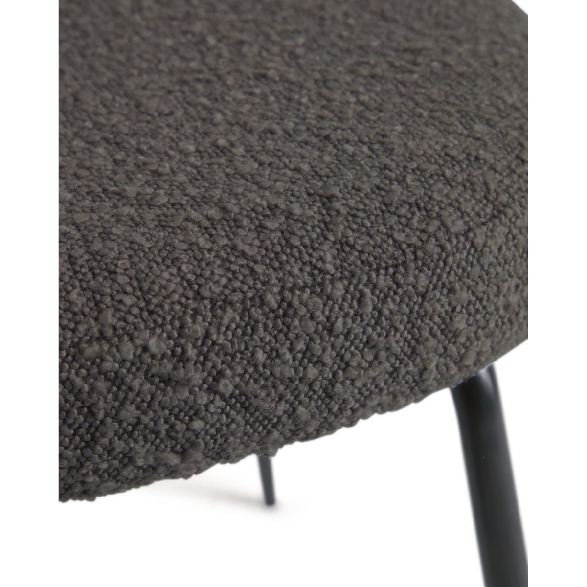 Aniela chair in black sheepskin and metal with black finish FR – image 6