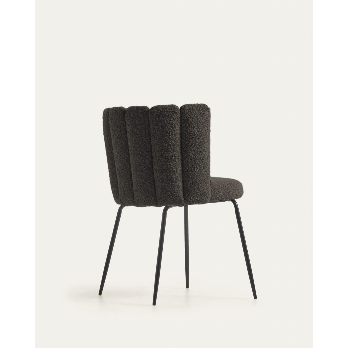 Aniela chair in black sheepskin and metal with black finish FR – image 7