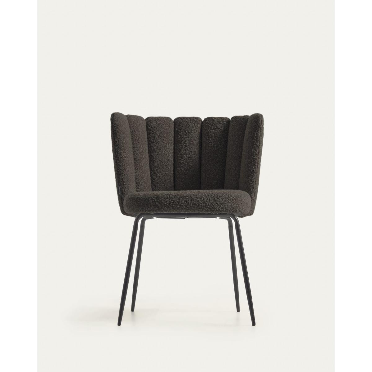 Aniela chair in black sheepskin and metal with black finish FR – image 8