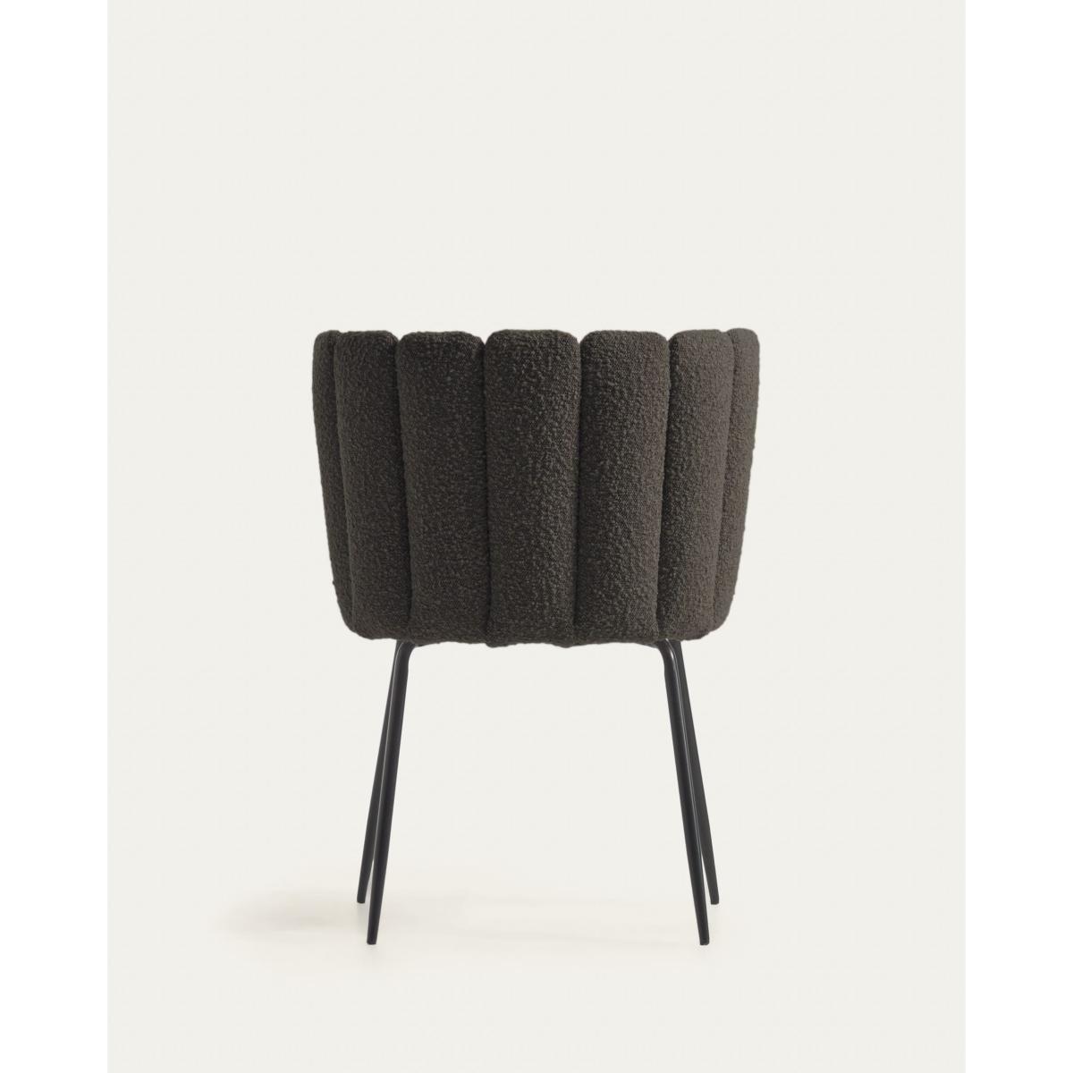 Aniela chair in black sheepskin and metal with black finish FR – image 10