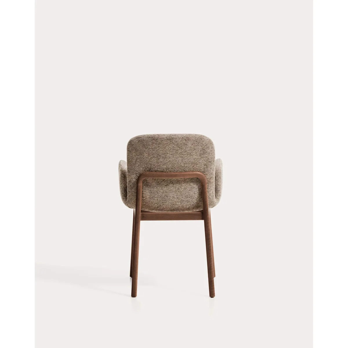 Elnor flame-retardant chair with armrests in brown chenille with solid oak wood legs in a walnut finish – image 11