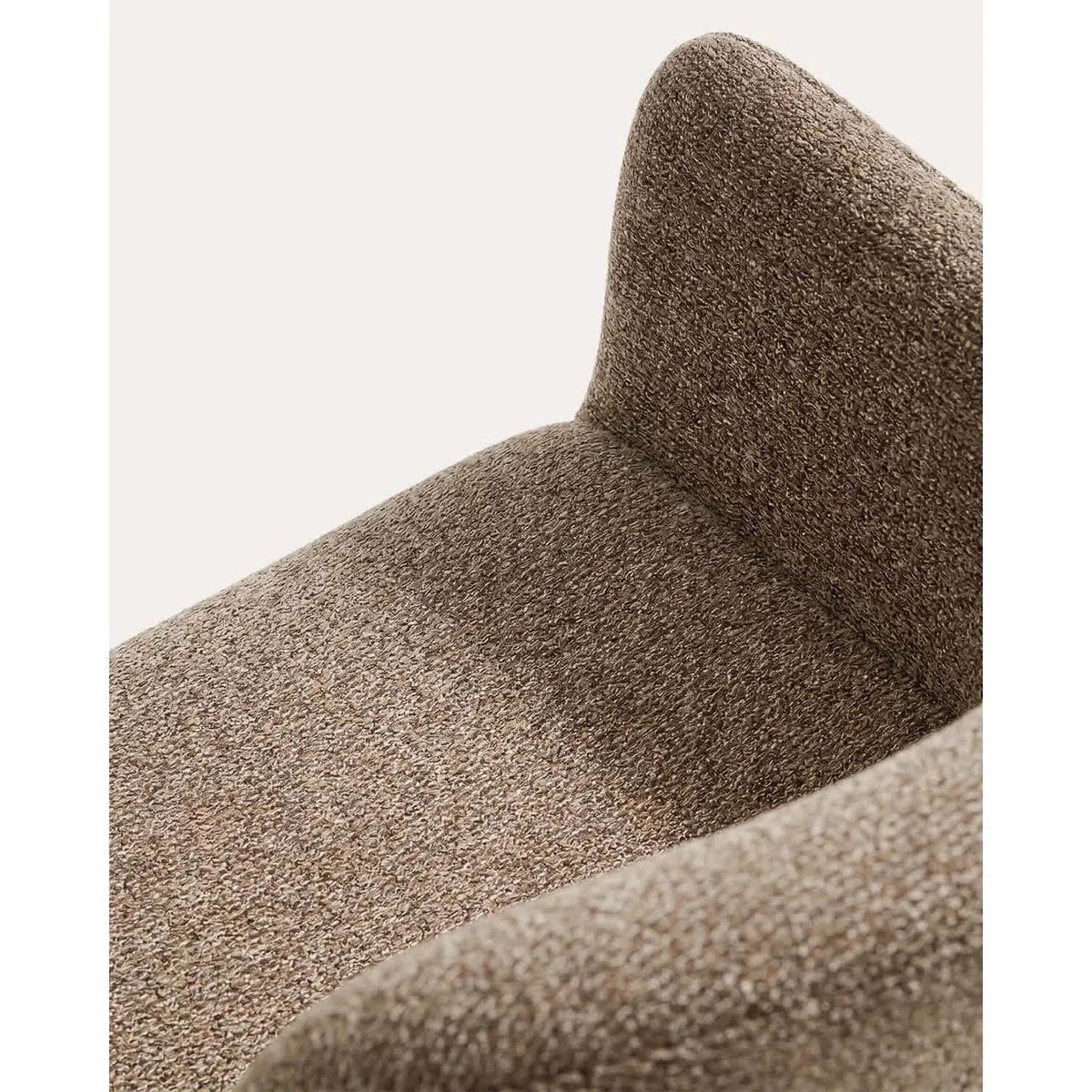 Elnor flame-retardant chair with armrests in brown chenille with solid oak wood legs in a walnut finish – image 7