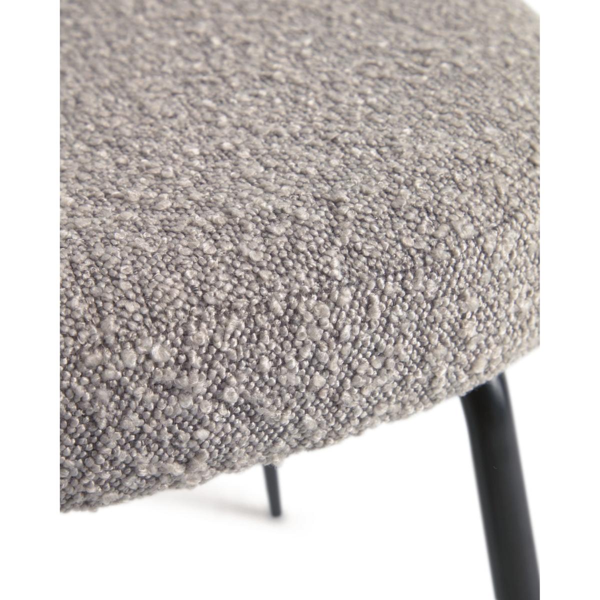 Aniela chair in grey shearling and metal with black finish FR – image 7