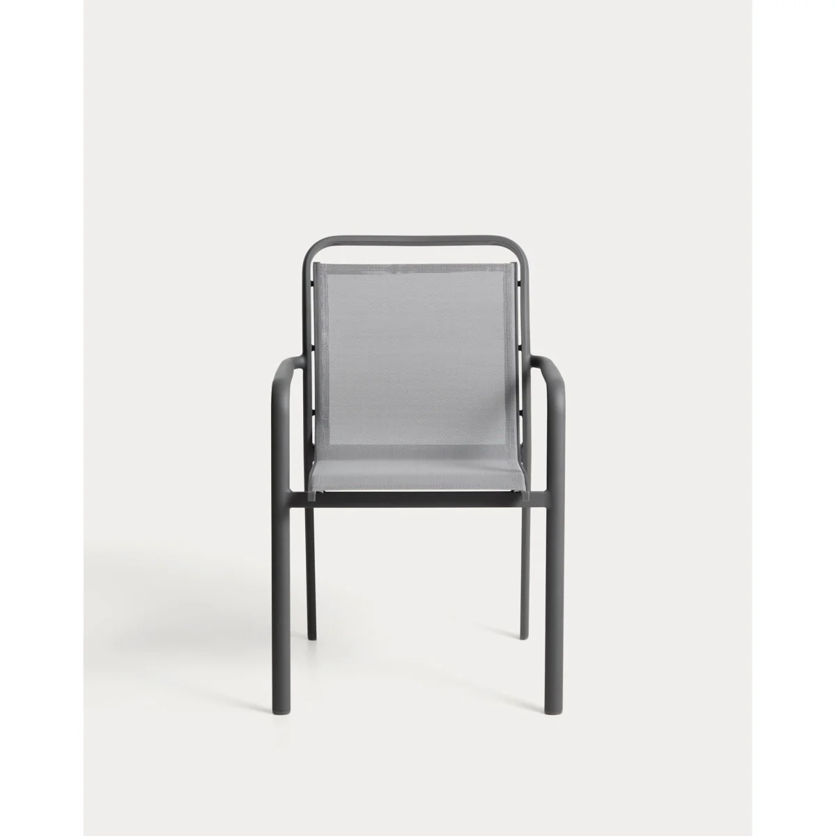 Luri stackable chair in graphite aluminium and grey texteline – image 6