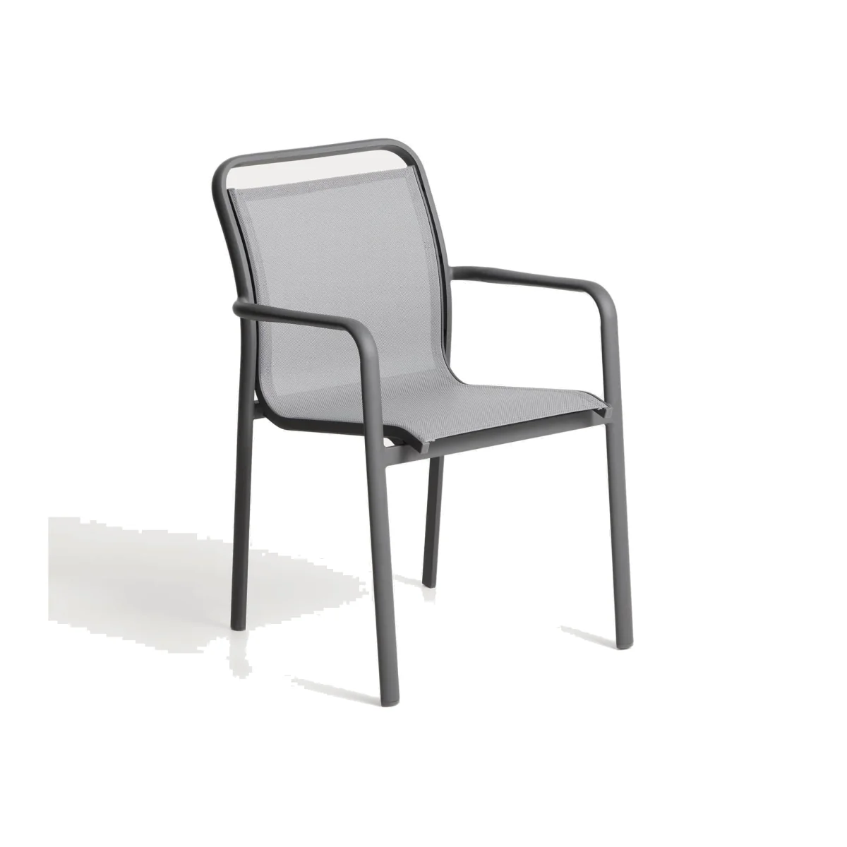 Luri stackable chair in graphite aluminium and grey texteline – image 1