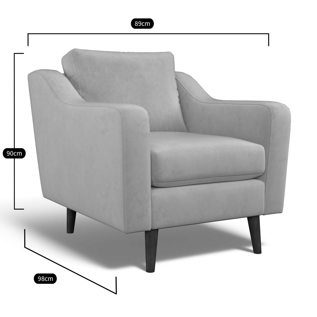 Rosa Curve Velvet Armchair with Dark Wood Legs – image 6