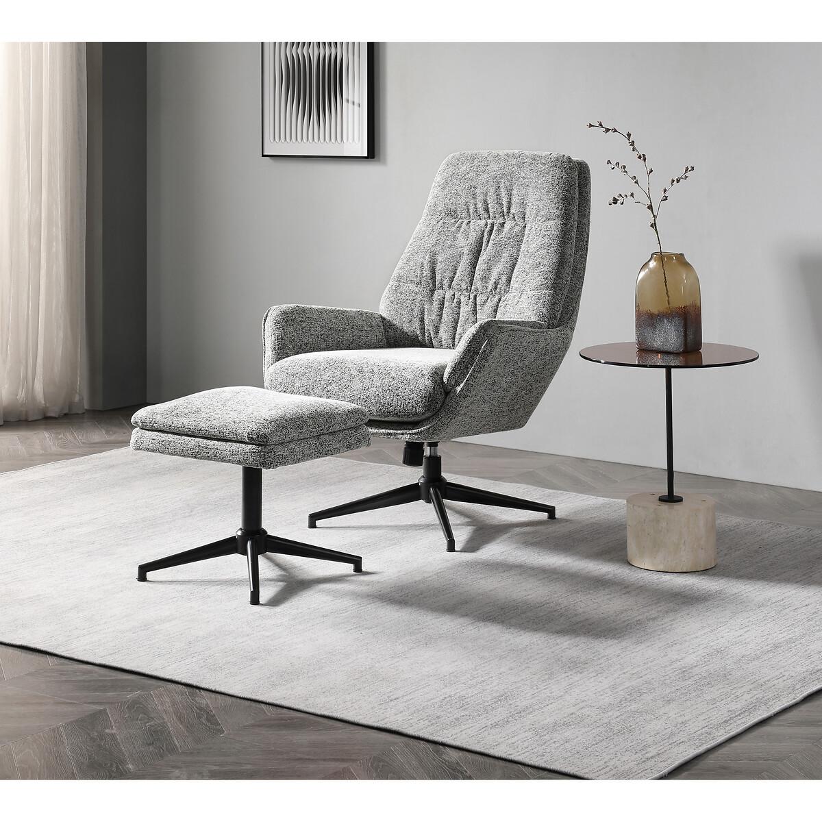 Roy Soft Boucle TV Chair with Footstool – image 2