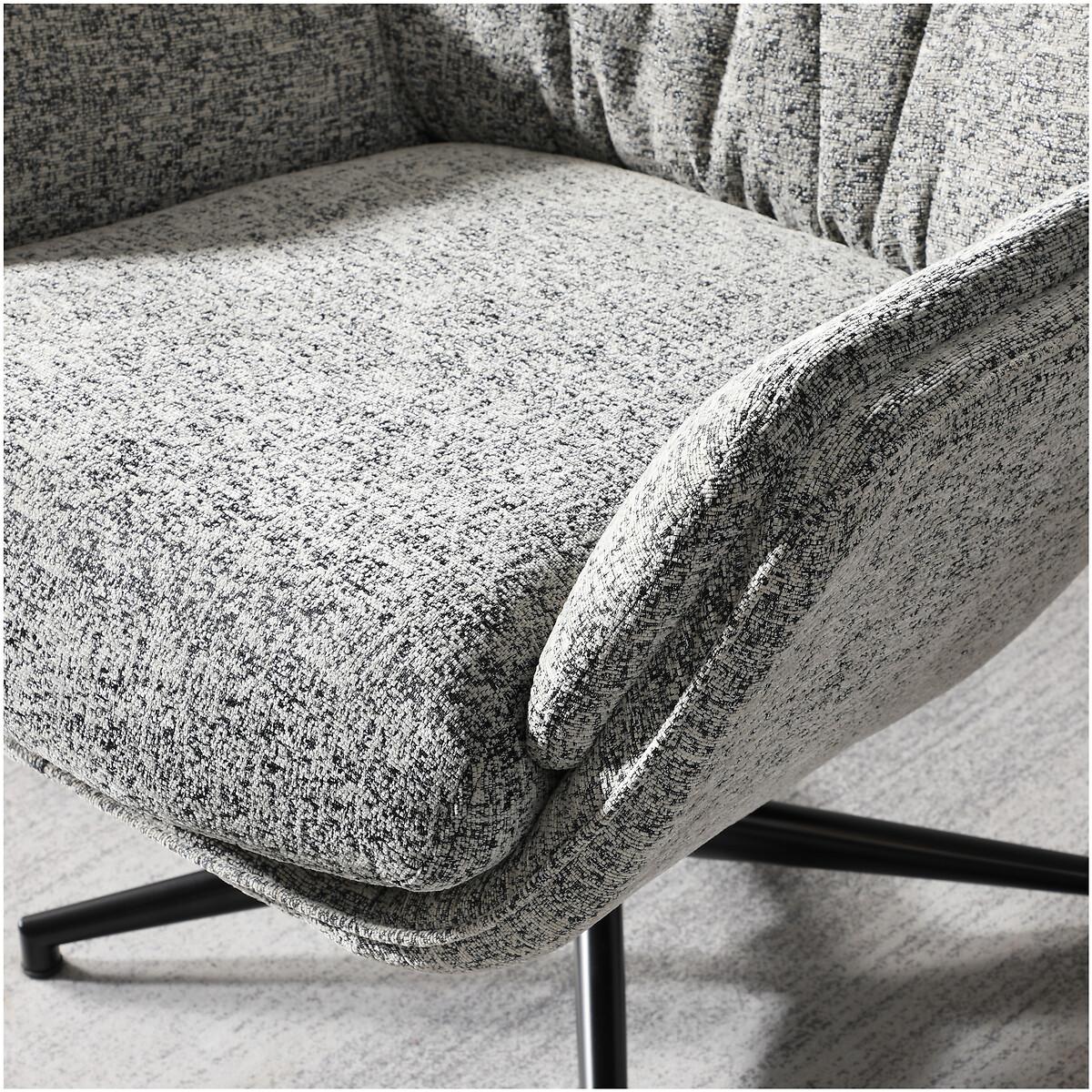Roy Soft Boucle TV Chair with Footstool – image 4