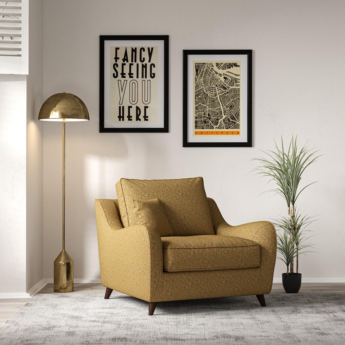 Amelia Woven Armchair with Dark Wood Legs – image 2