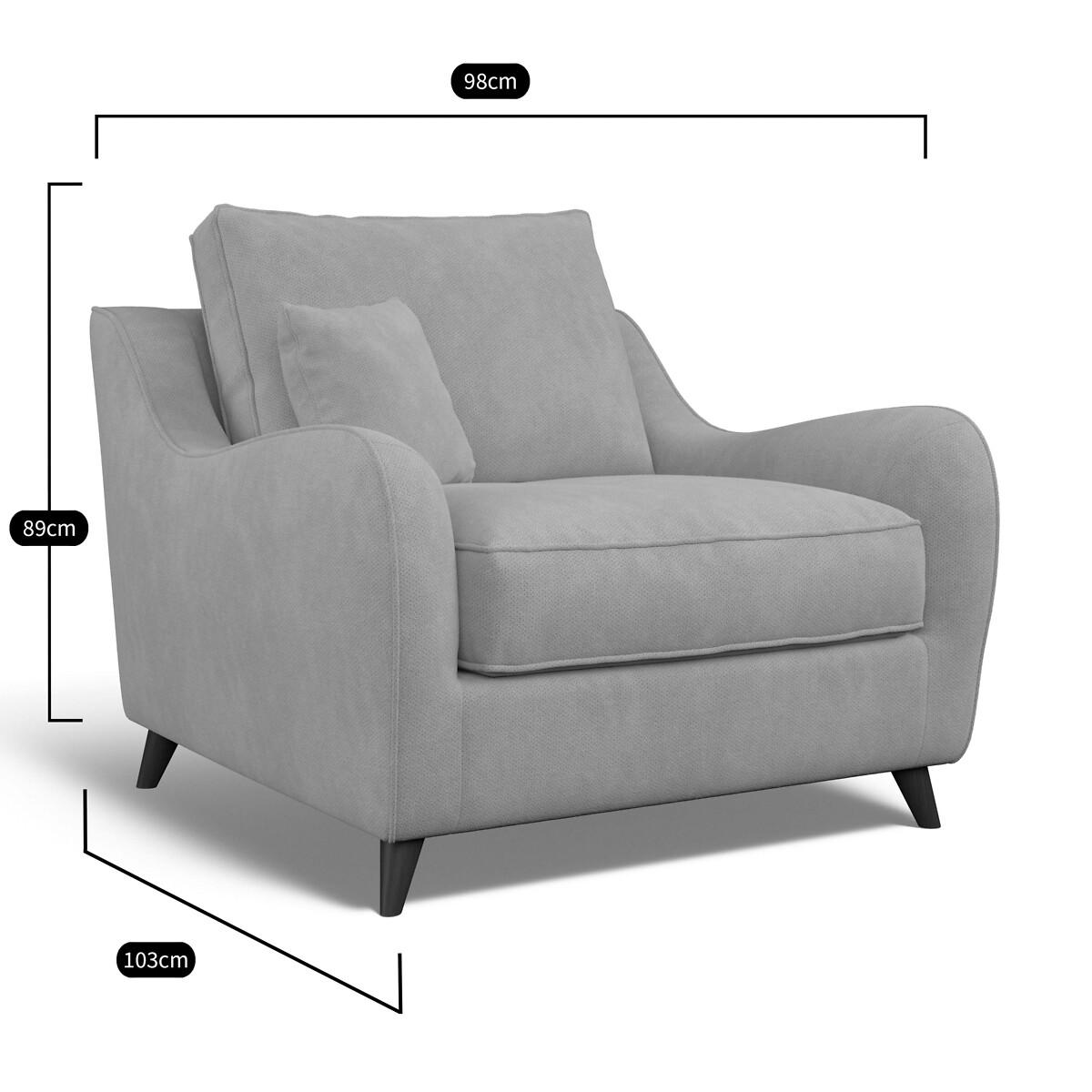 Amelia Woven Armchair with Dark Wood Legs – image 6