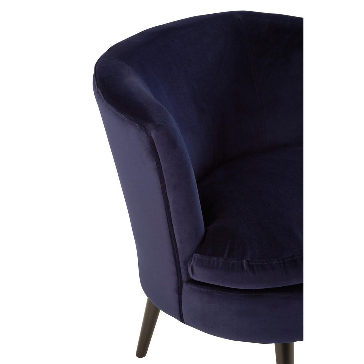 Cotton Velvet Plush Accent Chair with Birchwood Legs – image 3